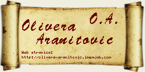 Olivera Aranitović vizit kartica